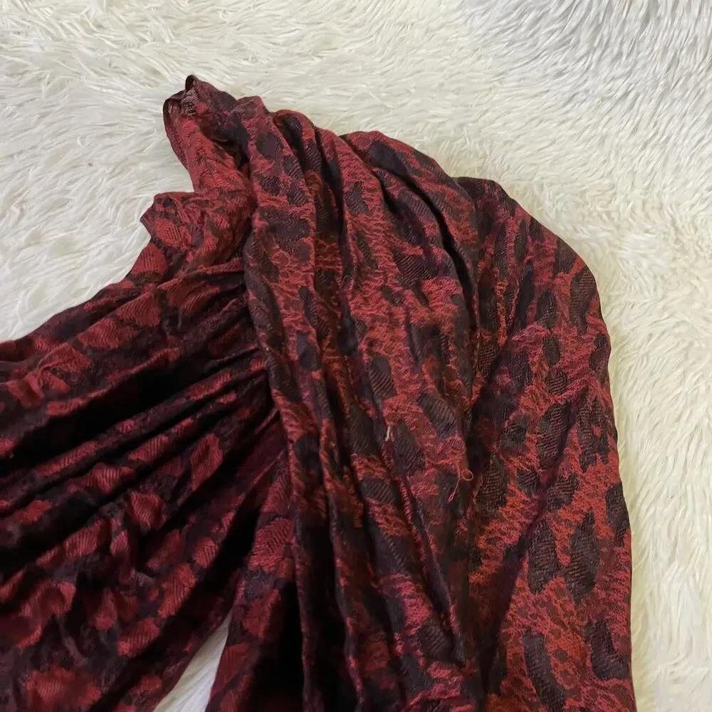 Head Wrap Fringes Tichel Scarf Chemo Covering Black Headscarf Red